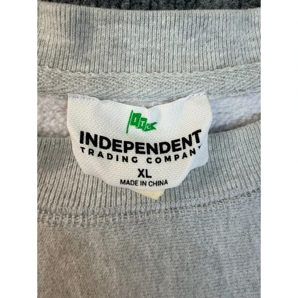 Independent Trading Co XL Gray Alpha Phi Football Bear Crewneck Sweatshirt IND50